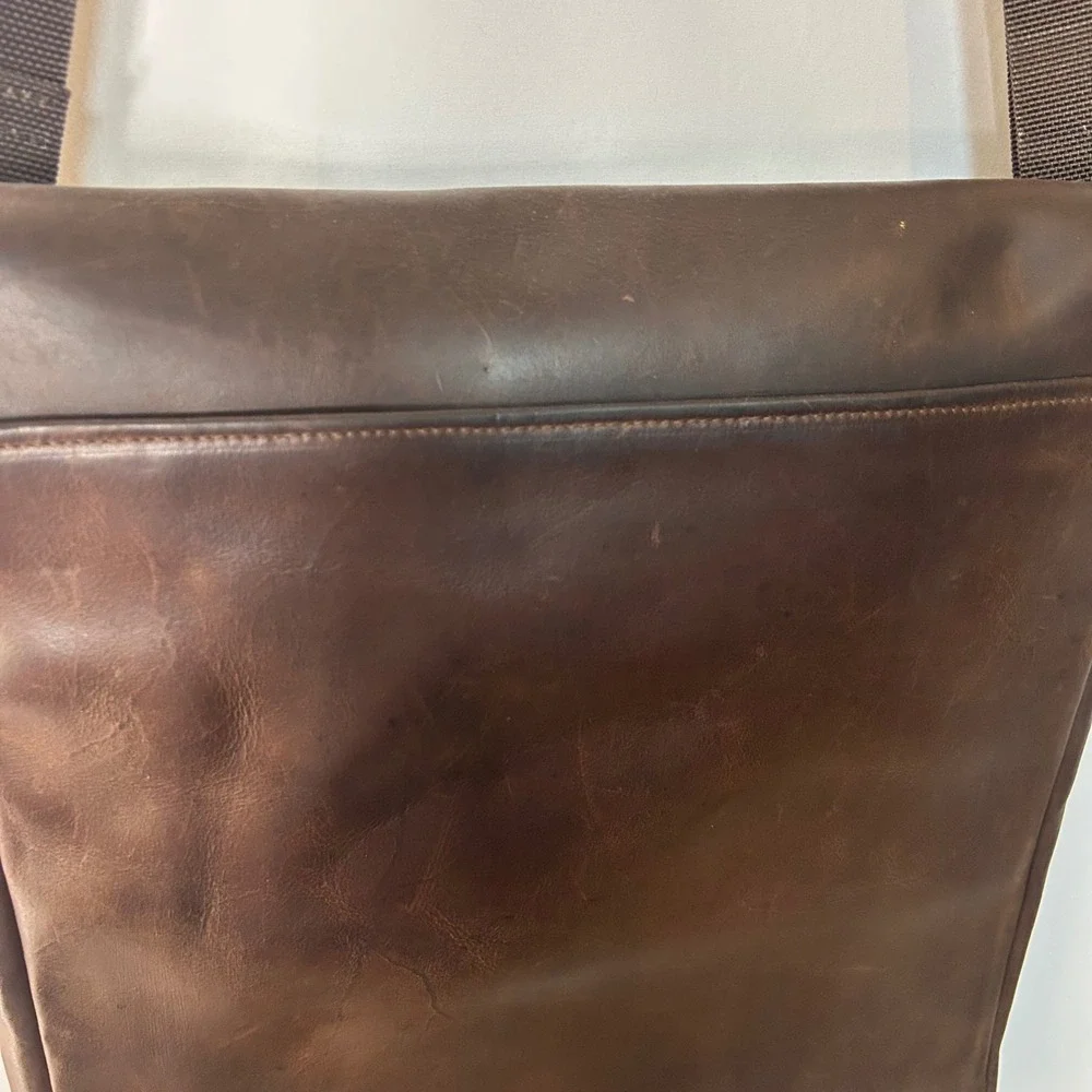 Waterfield Designs Muzetto Messenger Bag Brown Leather Waxed Canvas Made in‎ SF